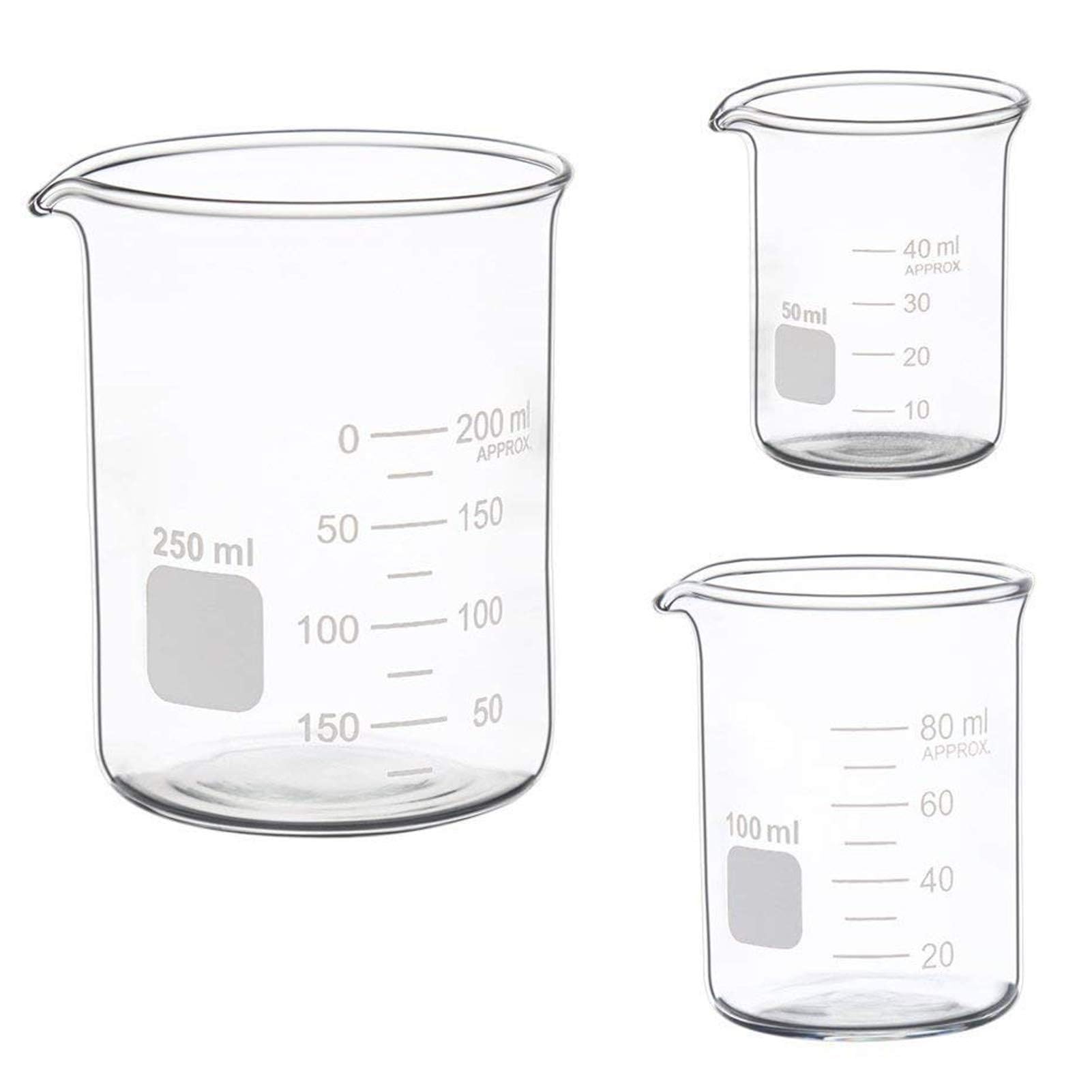 61OnOuv9tZL.jpg Lab Glass Beaker Set - Image 1