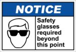 Safety Glasses Notice Decal