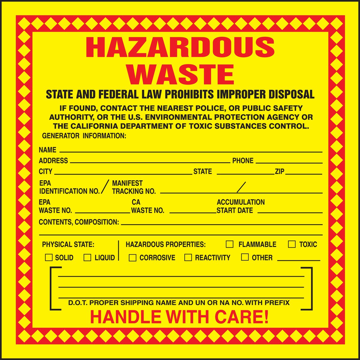 8109N7VQeQL.jpg Accuform Hazardous Waste Label - Image 1