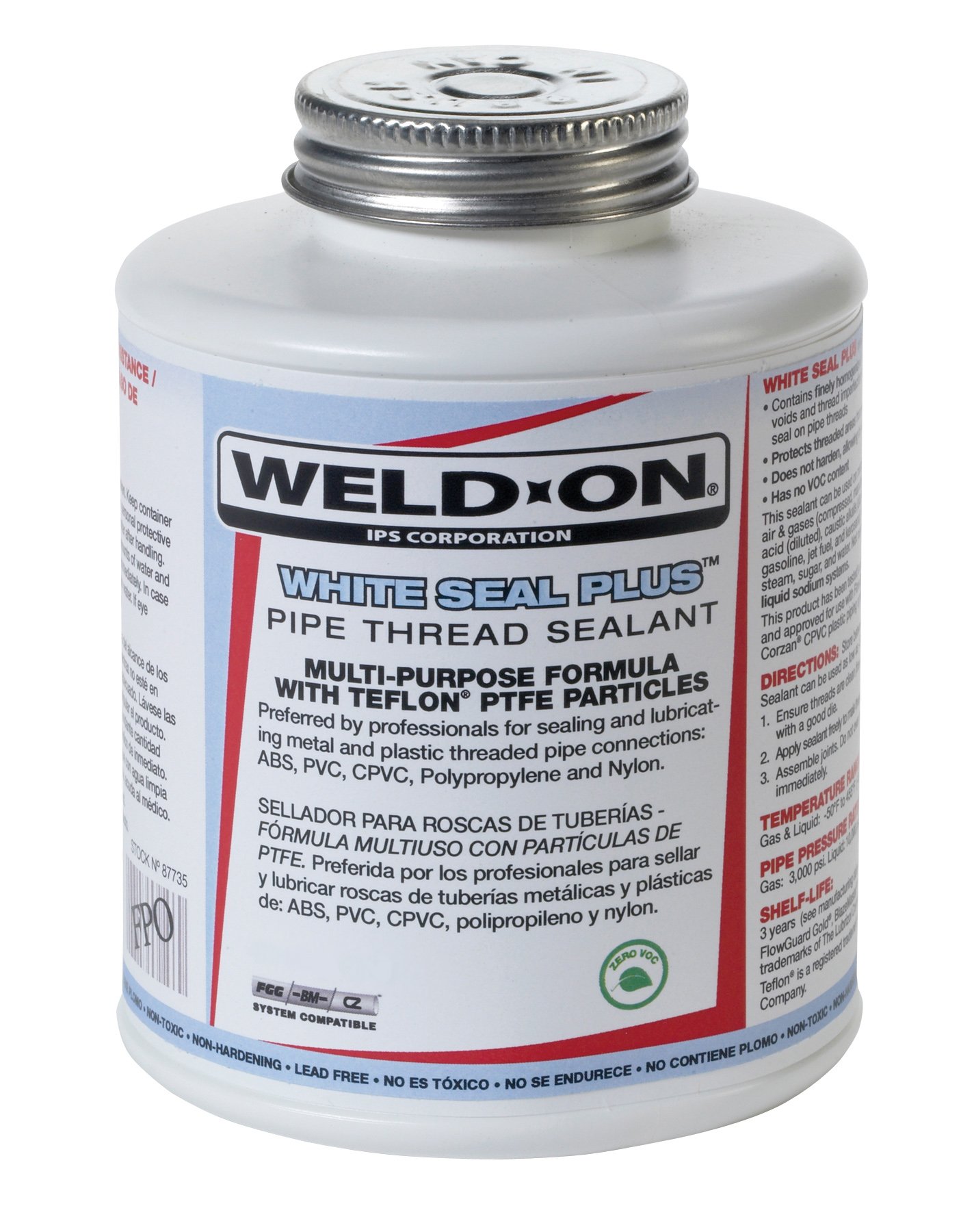 81GfPhsqy6L.jpg Weld-On White Seal Plus Thread Sealant - Image 1